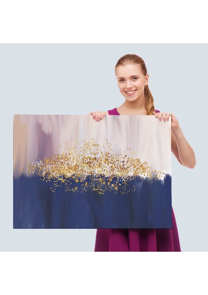 Mavi ve Gold'un Uyumu Modern Kanvas TABLO-5045 fırsatları