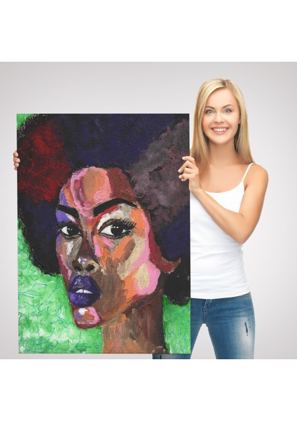 Afrikalı Kadın Portresi Pop Art Duvar TABLOSU-6004 modelleri