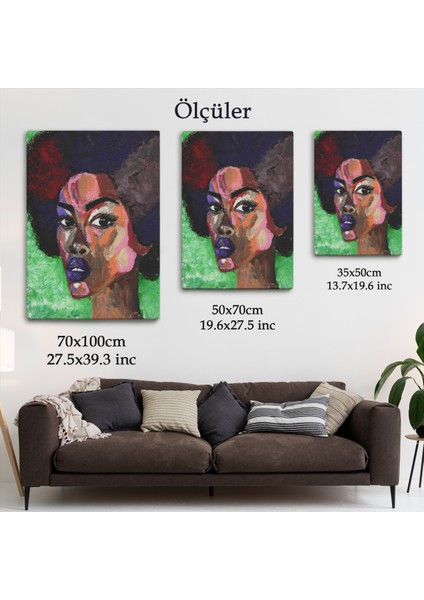 Afrikalı Kadın Portresi Pop Art Duvar TABLOSU-6004 indirimleri