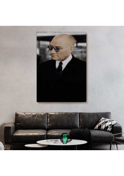 Atatürk Portre Tablosu Mustafa Kemal Atatürk Dikdörtgen Dekoratif Kanvas TABLO-FF-130