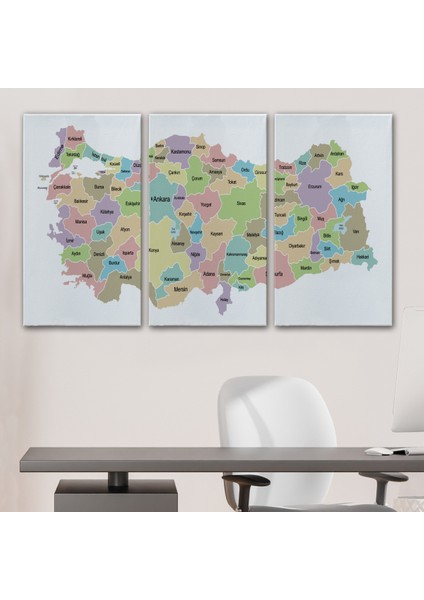 Türkiye Haritası Kanvas Tablo Eğitici ve Öretici Dekoratif Tablo Tablo 3128 modelleri