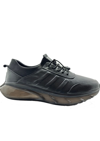 Deri Siyah Erkek Sneaker Ayakkabı