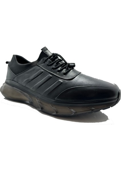 Deri Siyah Erkek Sneaker Ayakkabı