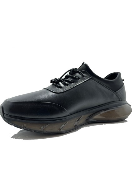 Deri Siyah Erkek Sneaker Ayakkabı