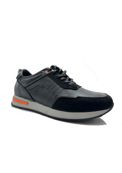 Sport Siyah Deri Erkek Sneaker Ayakkabı fiyatları