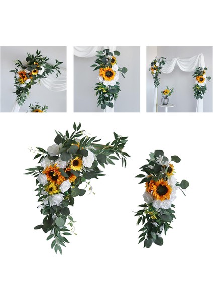 2 Çiçek Swag Arch Çiçek Swag Çelenk Çiçek Dekorasyonu Için (Yurt Dışından) modelleri