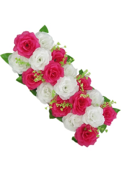 Masa Koşucusu Düğün Masası Centerpieces Gül Kırmızı ve Beyaz (Yurt Dışından)