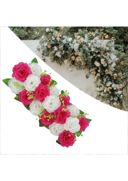 Masa Koşucusu Düğün Masası Centerpieces Gül Kırmızı ve Beyaz (Yurt Dışından) indirimleri