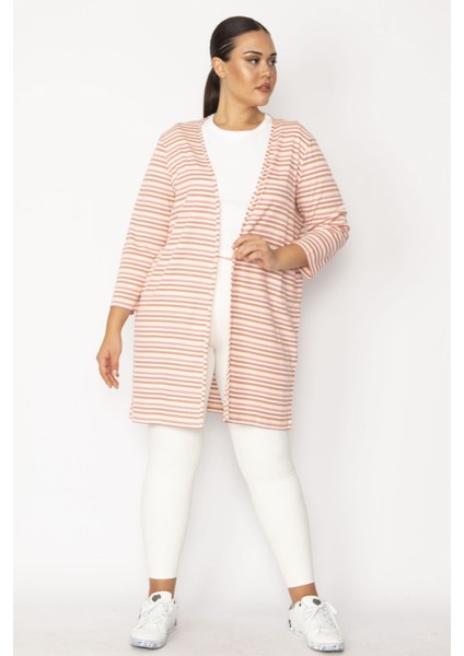 Kadın Haki Çizgili Viskon Hırka 65N28700 indirimleri