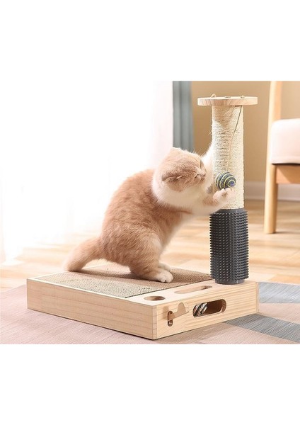 Kedi Tırmalama Topu Tırmalama Tahtası Öğütücü Aşınmaya Dayanıklı Sisal Oluklu Kağıt Masif Ahşap Kombinasyonu Takım Elbise Tek Parça Hamster Kedi Malzemeleri (Yurt Dışından)