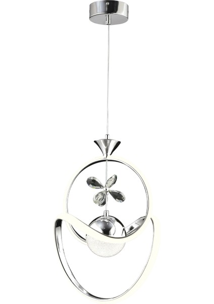 Conroy Krom 3 Renkli 48 Watt Kristal Ledli Modern Oturma Odası Salon Sarkıt Avize fiyatları