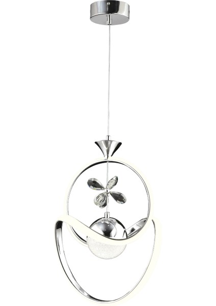 Conroy Krom 3 Renkli 48 Watt Kristal Ledli Modern Oturma Odası Salon Sarkıt Avize modelleri