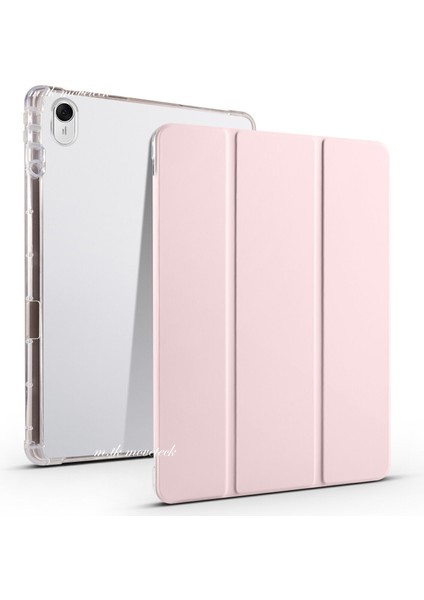 Huawei Matepad Air 11.5'' Inç 2023 Tablet Kılıfı Smart Kapaklı Stand Özellikli Pu Deri Slim Zırh Smart Cover Arkası Şeffaf Kapak + Kalem Set