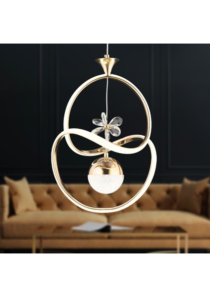 Conroy Krom 3 Renkli 48 Watt Kristal Ledli Modern Oturma Odası Salon Sarkıt Avize