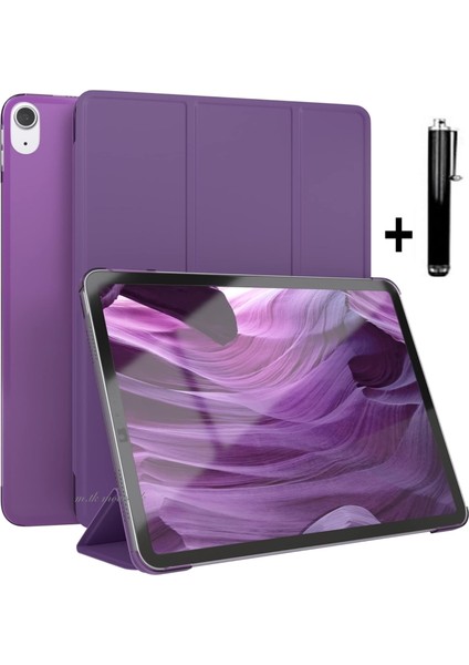 Huawei Matepad Air 11.5'' Inç 2023 Tablet Kılıfı Smart Kapaklı Stand Özellikli Pu Deri Slim Zırh Smart Cover Arkası Şeffaf Kapak + Kalem Set