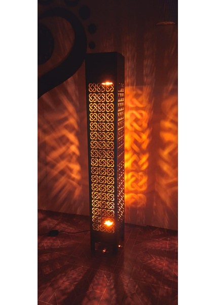 Ahşap Ev Dekorasyonu Gece Aydınlatması Gece Lambası LED Işıklı Lambader 100CM (GK104)