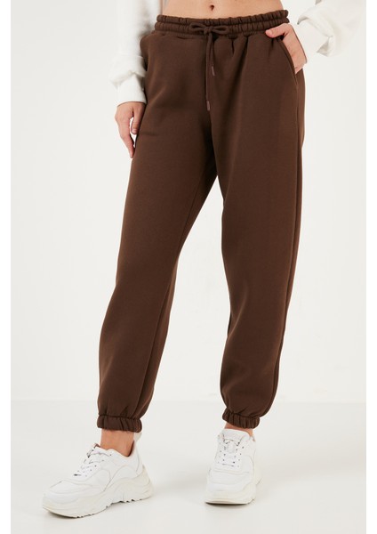 Pamuklu Regular Fit Şardonlu Jogger Eşofman Altı Bayan Eşofman Altı 5864276K