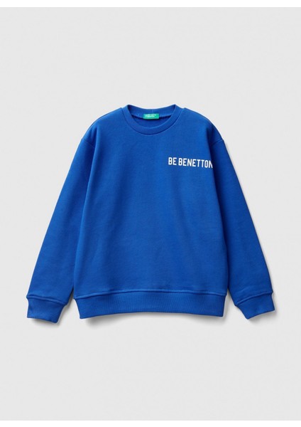 Koyu Saks Erkek Çocuk Sweatshirt 3J68C10D4