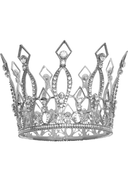 Tiaras Kronları, Tam Yuvarlak Kristal Gelin Gelin Düğün Taçları ve Tiaras (Yurt Dışından)