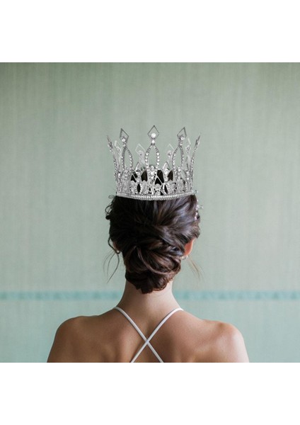 Tiaras Kronları, Tam Yuvarlak Kristal Gelin Gelin Düğün Taçları ve Tiaras (Yurt Dışından) fırsatları