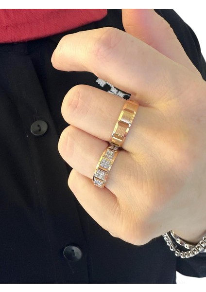El Üretimi Sade Taşsız Rose Gold 14 Ayar Altın Alyans Yüzük fırsatları
