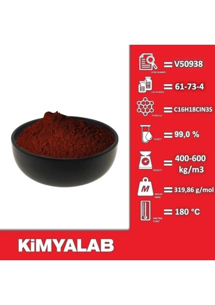 Metilen Mavisi 50 Gr. - Metilen Blue Tozu - Methylene Blue