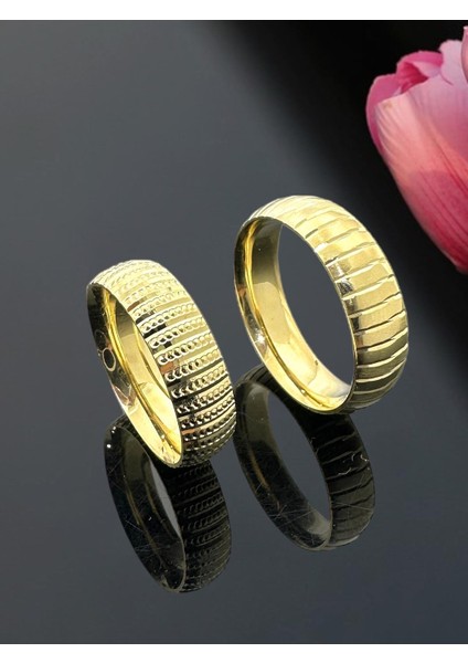 Parlak Gamze Içi Bombeli 14 Ayar Altın Alyans Yüzük fiyatları