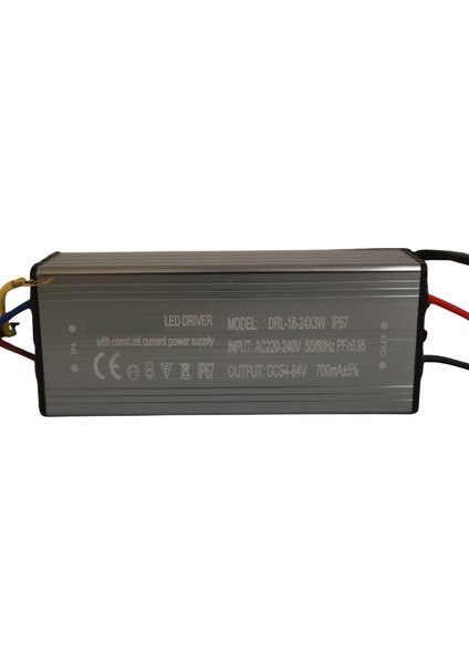 18-24X3W LED Driver 700MA 54-84V Power LED Sürücü IP67 Power LED Driver