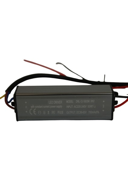 12-18X3W LED Driver 700MA 36-63V Power LED Sürücü IP67 Power LED Driver