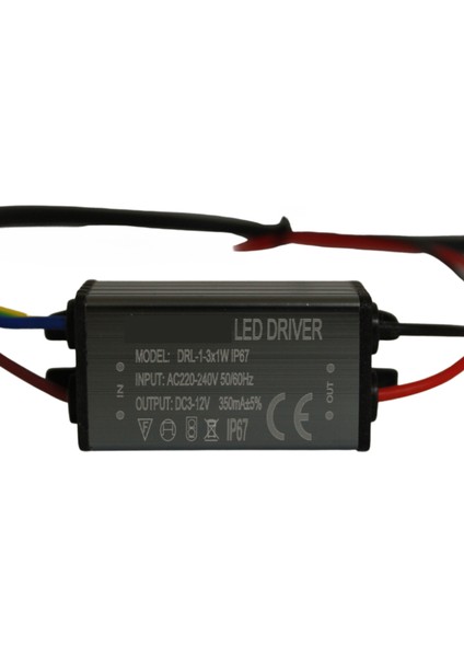 1-3X1W LED Driver 350MA 3-12V Power LED Sürücü IP67 Power LED Driver
