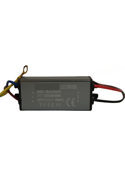 8-12X1W LED Driver 350MA 25-42V Power LED Sürücü IP67 Power LED Driver