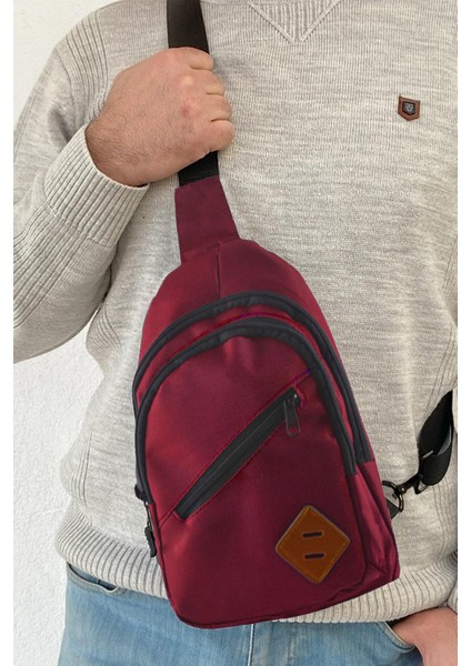 Bodybag Çapraz Askılı Göğüs ve Sırt Çantası - Bordo