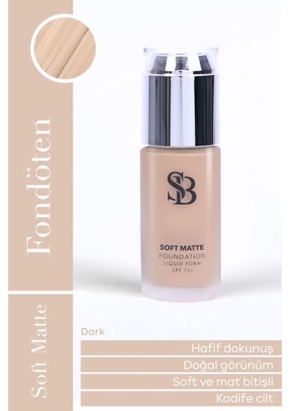 Soft Matte SPF15 Fondöten Dark 40 ml