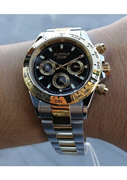 Jg Polo Club Gümüş Erkek Kol Saati 5 Atm Su Geçirmez Paslanmaz Çelik Makine Garantili fiyatları