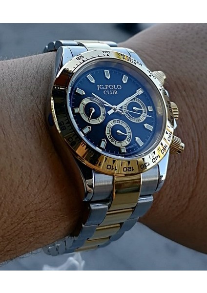 Jg Polo Club Gümüş Erkek Kol Saati 5 Atm Su Geçirmez Paslanmaz Çelik Makine Garantili fırsatları