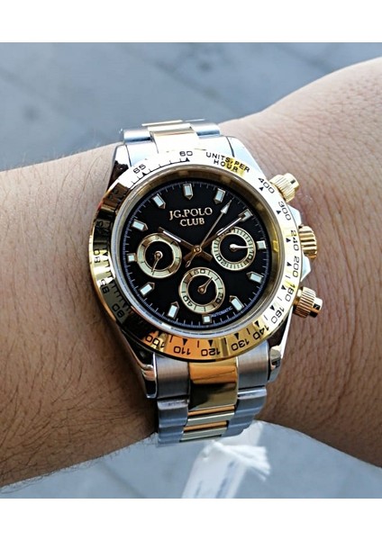 Jg Polo Club Gümüş Erkek Kol Saati 5 Atm Su Geçirmez Paslanmaz Çelik Makine Garantili indirimleri
