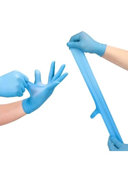Nitril Eldiven Mavi M Beden - Çok Amaçlı Pudrasız 20 Paket Toptan Set - Terleme Yapmaz