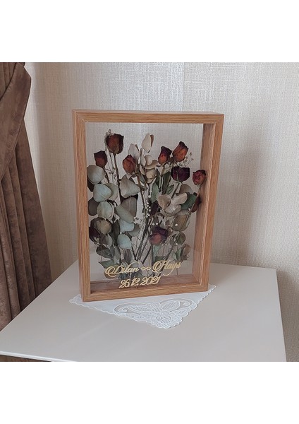 Bambu Isimli 30X40 cm Çift Yönlü Anı Çerçevesi! Gül Kutusu Şeffaf Gül Kutusu