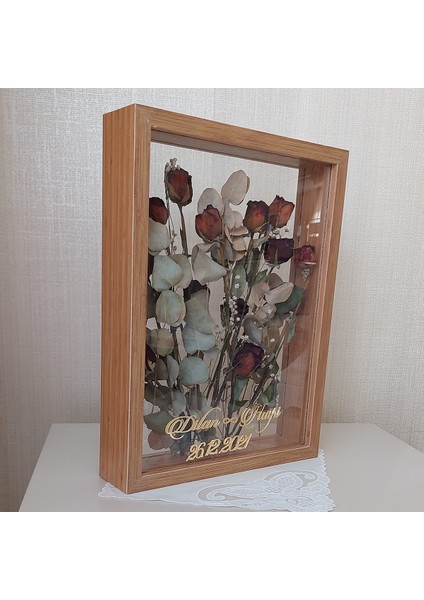 Bambu Isimli 30X40 cm Çift Yönlü Anı Çerçevesi! Gül Kutusu Şeffaf Gül Kutusu