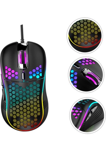 Rgb LED Işıklı 6 Tuşlu 7200DPI Gaming Oyuncu Mouse Siyah