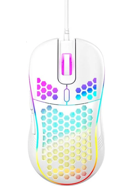 Rgb LED Işıklı 6 Tuşlu 7200DPI Gaming Oyuncu Mouse Beyaz