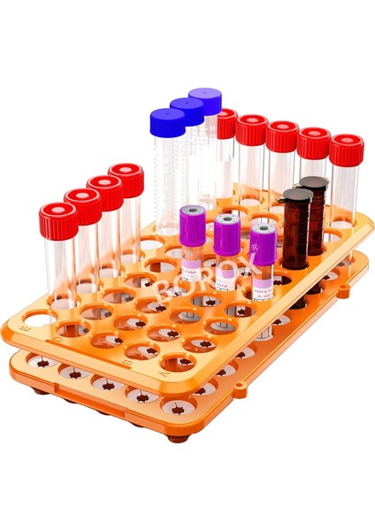 Deney Tüpü Standı - (10mm-18mm Arası Tüpler İçin) 50 Delikli - Yüksek Kaliteli