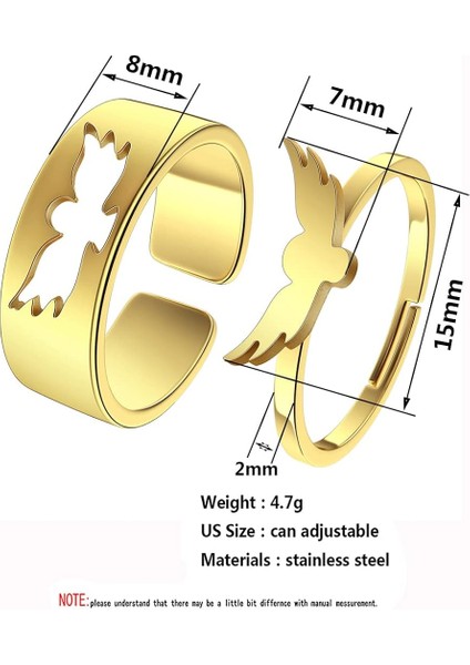 Adet Benzersiz Kuş Baykuş Hayvan Yüzükler Kadın Erkek Çiftler Için Günlük Takı 316L Paslanmaz Çelik Ayarlanabilir Yüzük Setleri (Yurt Dışından)