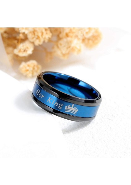 2 Eşleşen Kral ve Kraliçe Çift Yüzük Seti Düğün Nişan Bandı Paslanmaz Çelik Söz Yüzükleri (Yurt Dışından) modelleri