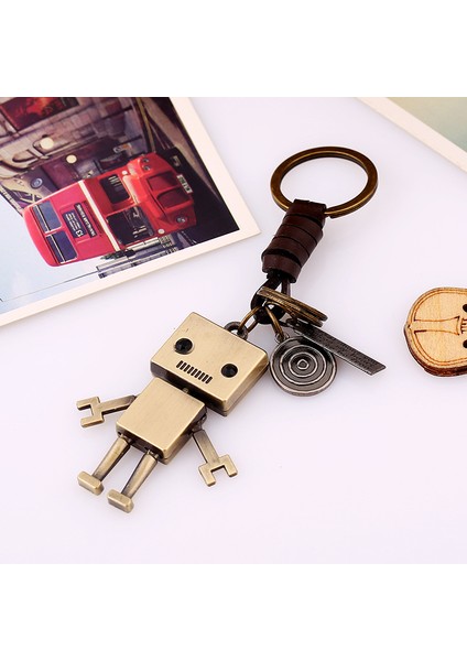 Robot Figürlü Anahtarlık - Kahverengi (Yurt Dışından)
