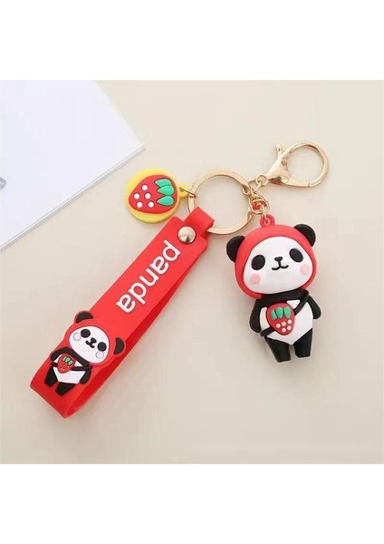 Panda Anahtarlık Kolye - Kırmızı (Yurt Dışından)