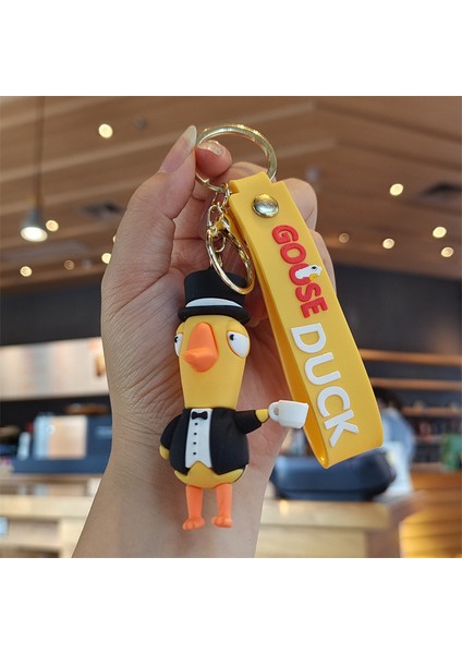 Kaz ve Ördek Figürlü Anahtarlık - Sarı (Yurt Dışından)