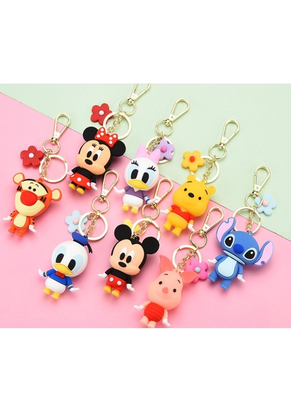 Sevimli Karikatür Mickey Slikon Anahtarlık - Kırmızı (Yurt Dışından) modelleri