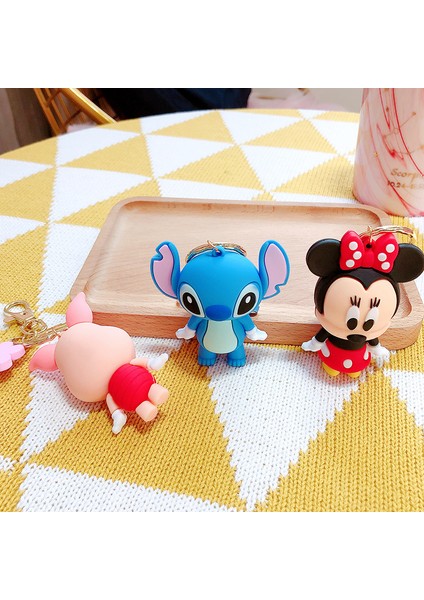 Sevimli Karikatür Mickey Slikon Anahtarlık - Kırmızı (Yurt Dışından) fırsatları