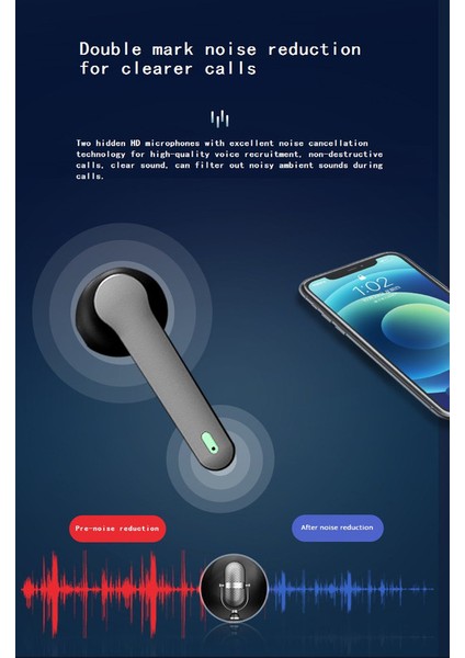Çift Mikrofonlu Gürültü Azaltmalı Bluetooth Kulaklık - (Yurt Dışından)